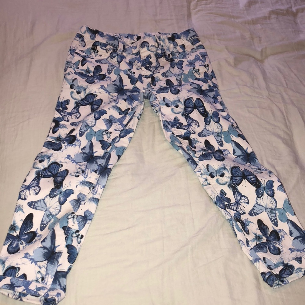 Butterfly pattern crop jegging